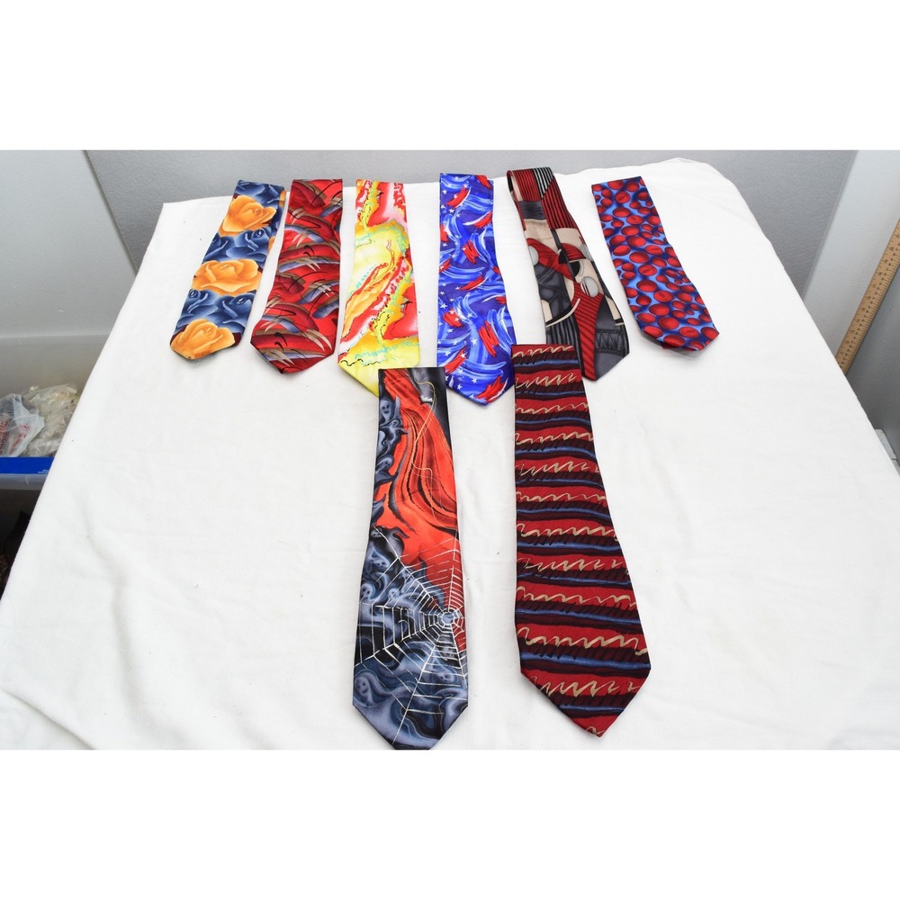 J Garcia Necktie Lot 8 Multicolor Novelty Abstract Mens Ties Grateful Dead